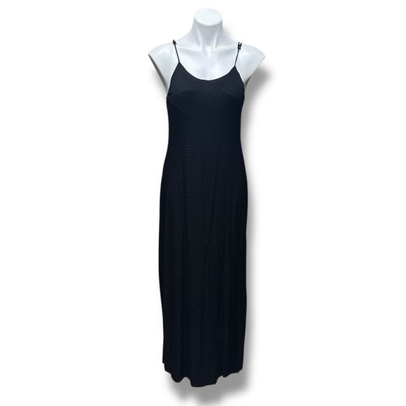 Faded Glory Maxi Dress L Black Textured Summer Whimsygoth Grunge Capsule Y2K - Picture 11 of 12